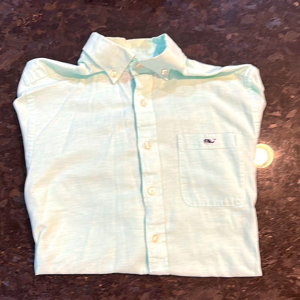 Vineyard Vines Mint Green Button Down Linen Shirt